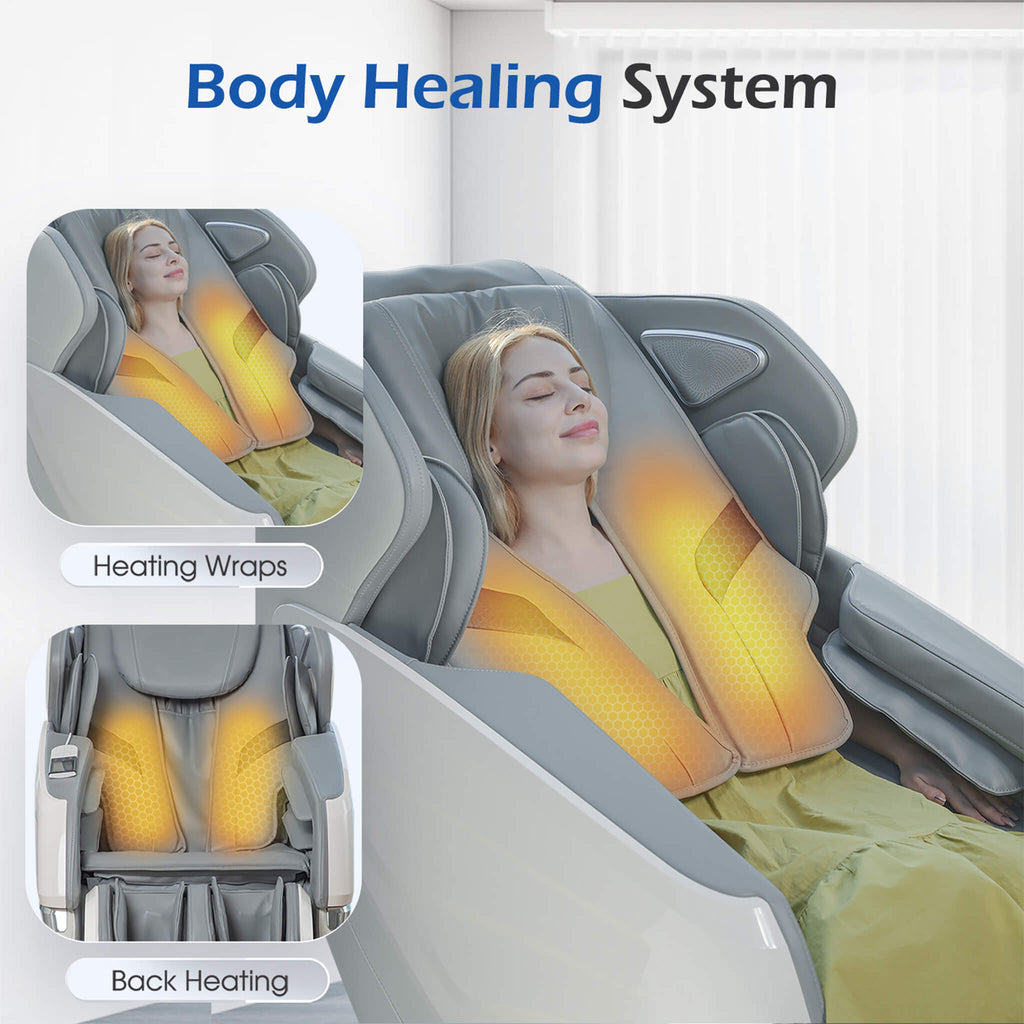 Bosscare Premium Full Body Zero Gravity Massage Chair With Ai Voice And App Control, Gray (SAK35970) – SAKSBY WHOLESALE, view