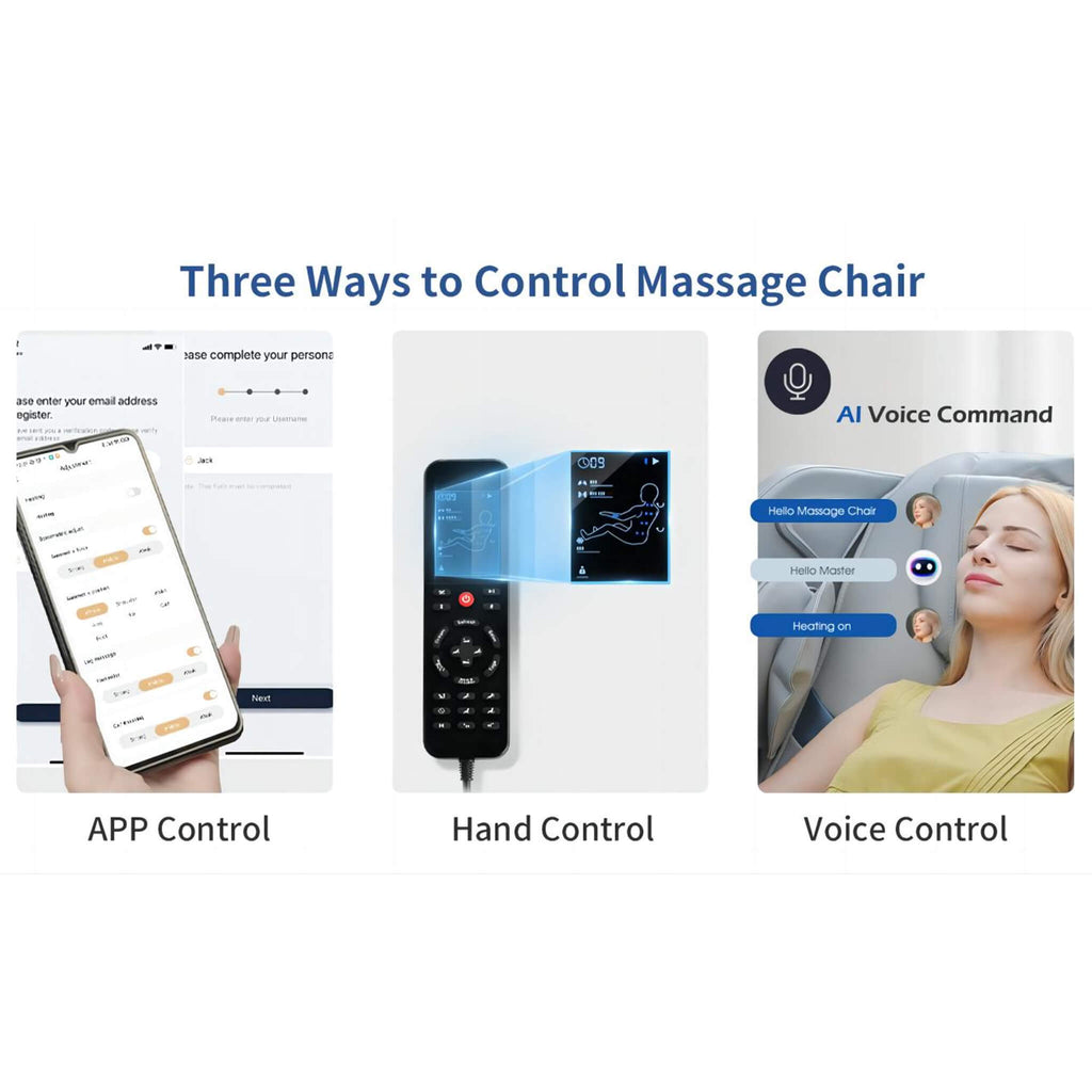Bosscare Premium Full Body Zero Gravity Massage Chair With Ai Voice And App Control, Gray (SAK35970) – SAKSBY WHOLESALE, view