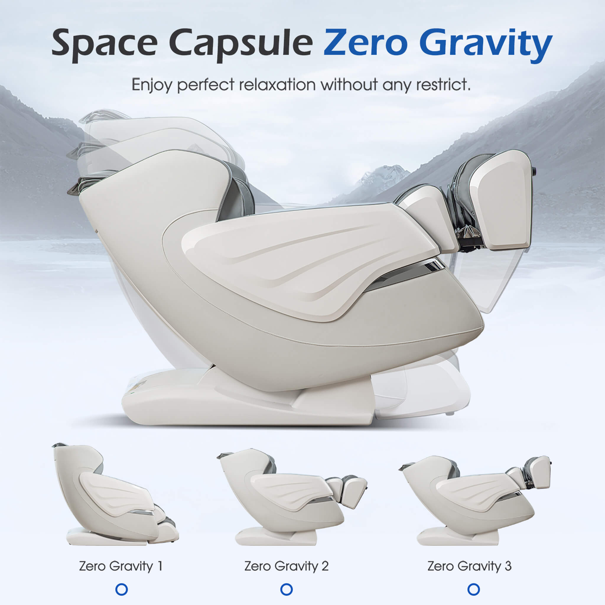 Bosscare Premium Full Body Zero Gravity Massage Chair With Ai Voice And App Control, Gray (SAK35970) – SAKSBY WHOLESALE, view