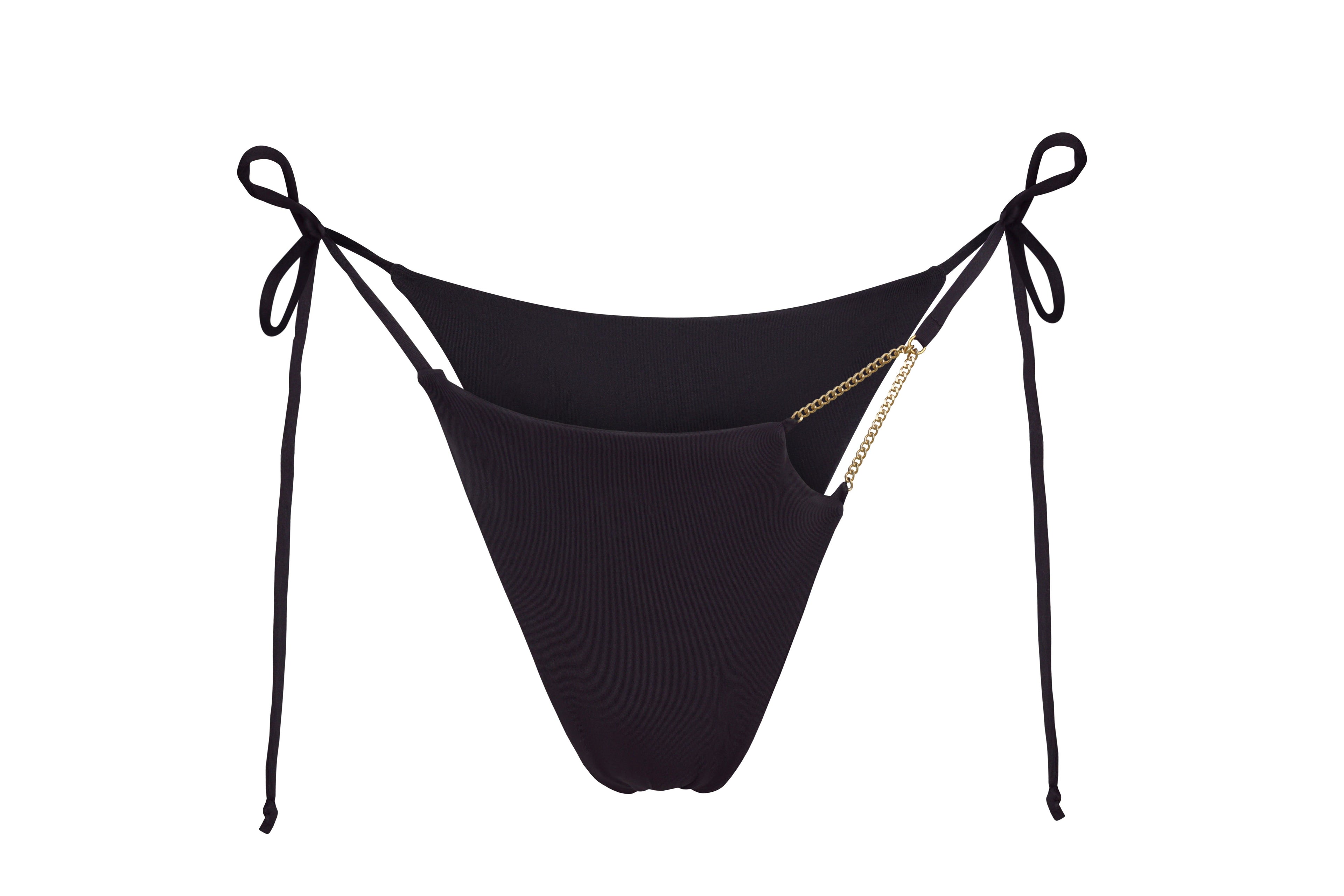 BUNNIES ROOM DUBAI BIKINI IN BLACK — branding close-up