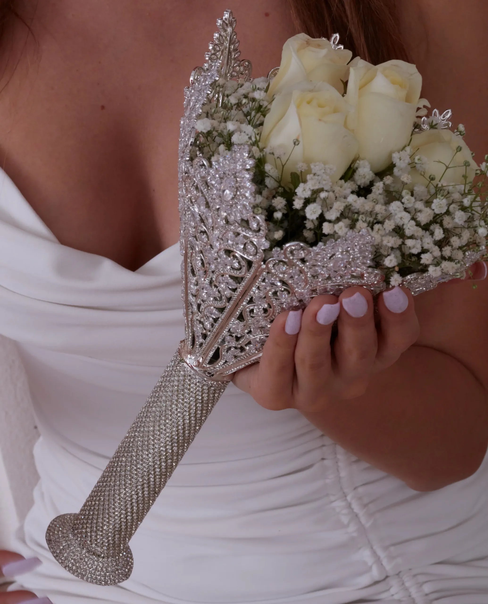 Elegant Bouquet Holder,Silver Bouquet Holder – Bridal Port, view 6