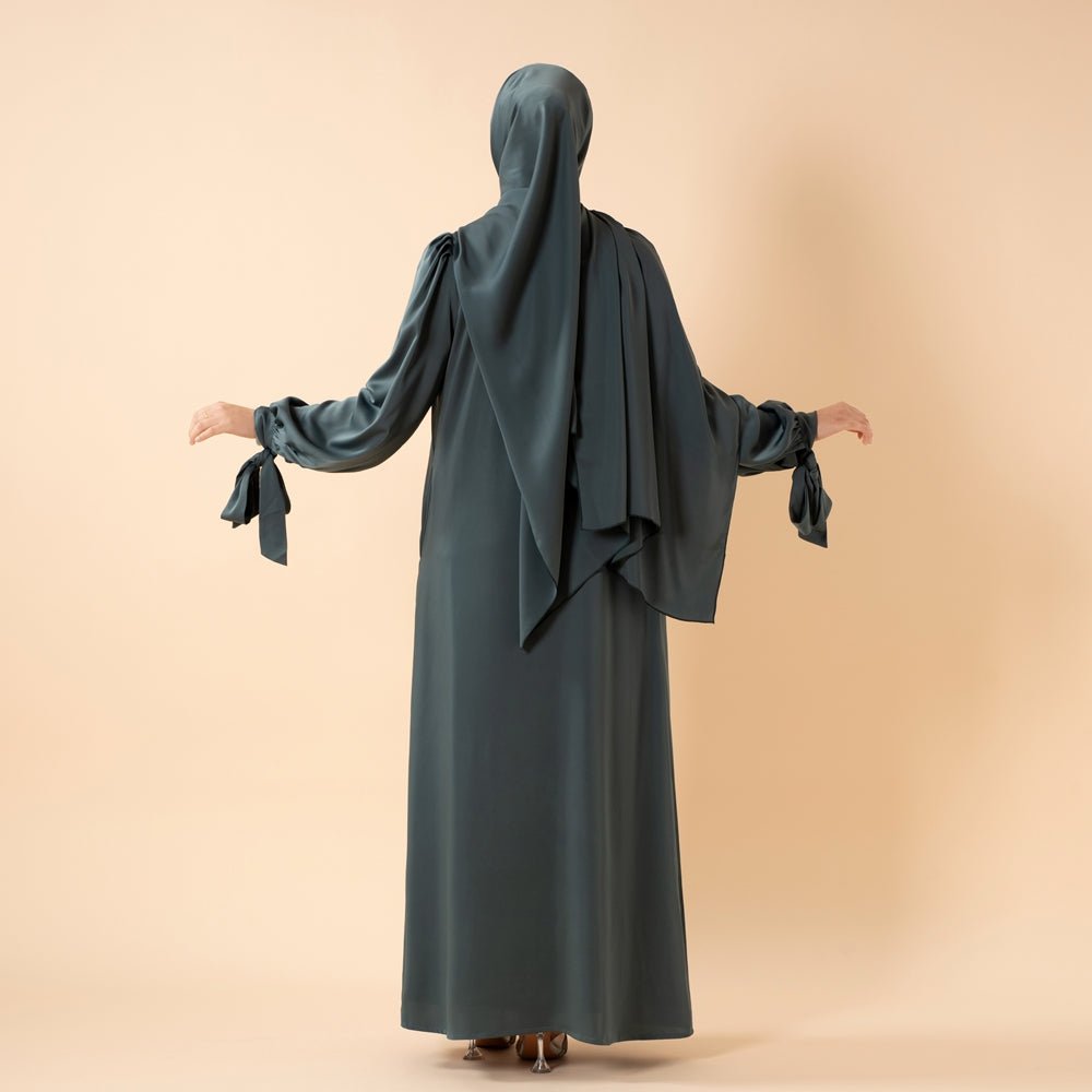 Mariam's Collection Bow Tie Sleeve Abaya Set With Long-sleeve Inner Dress (MOA026) — lifestyle context