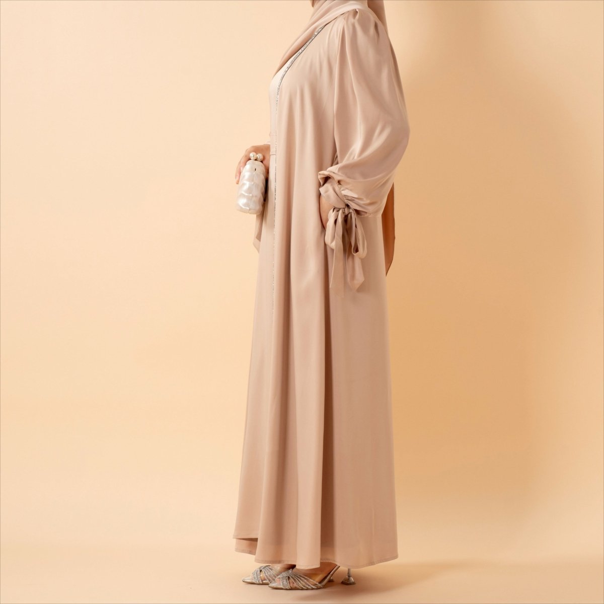 Mariam's Collection Bow Tie Sleeve Abaya Set With Long-sleeve Inner Dress (MOA026) — packaging