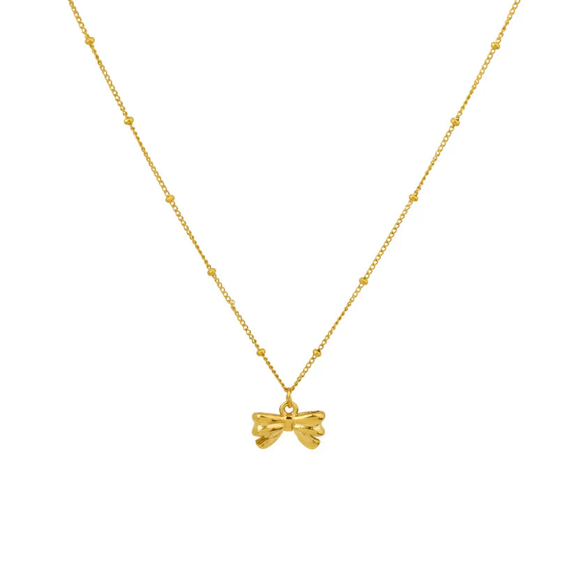 SORI STYLE Dainty Bow Pendant Necklace - Sori Style — main product shot