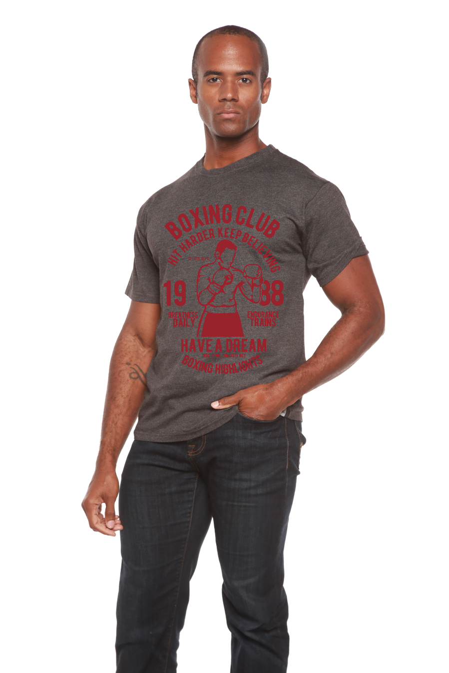 Spun Bamboo Boxing Club Men's Bamboo Viscose/Organic Cotton Short Sleeve Graphic T-Shirt — alternative angle