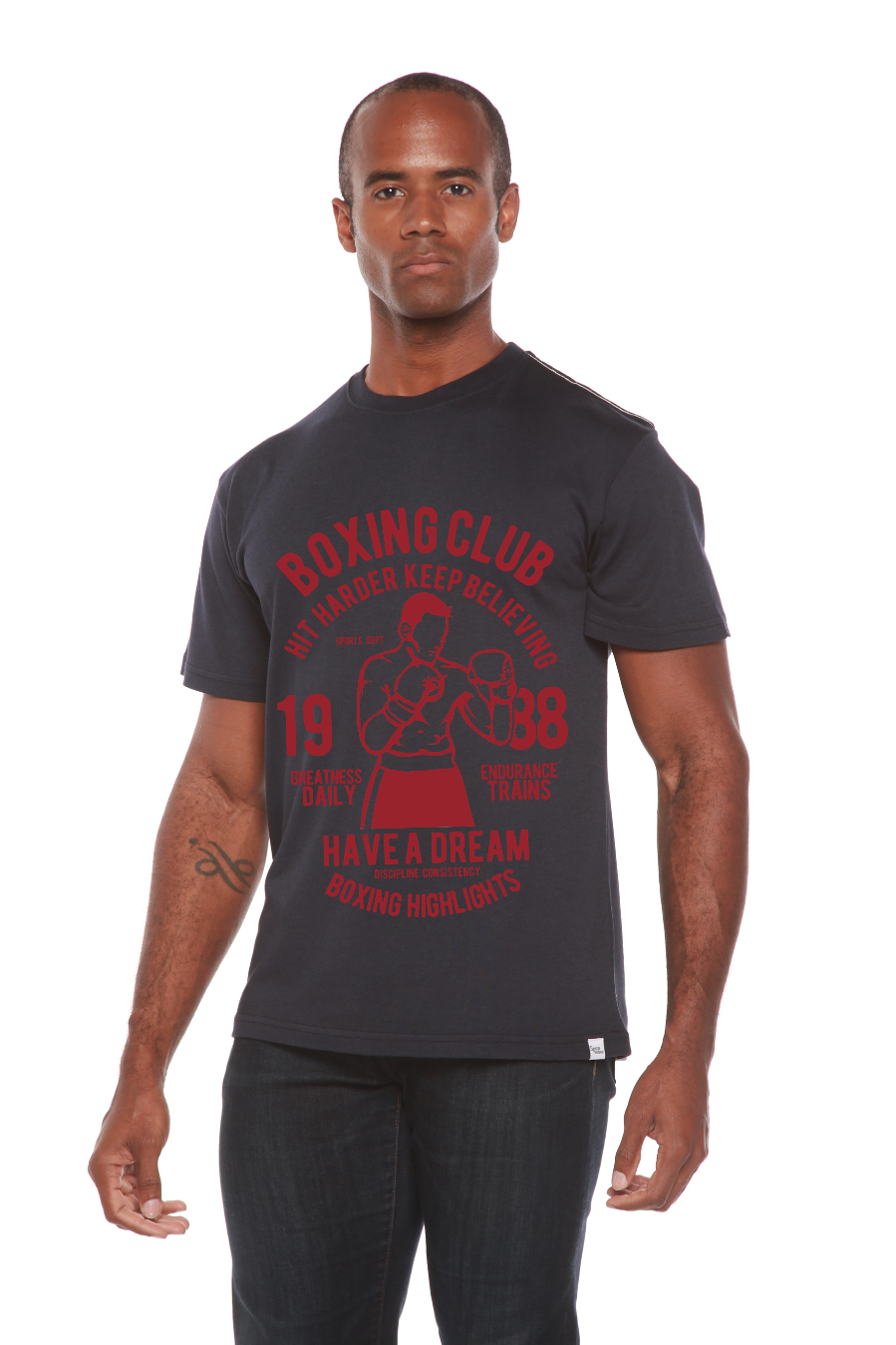 Spun Bamboo Boxing Club Men's Bamboo Viscose/Organic Cotton Short Sleeve Graphic T-Shirt — lifestyle context