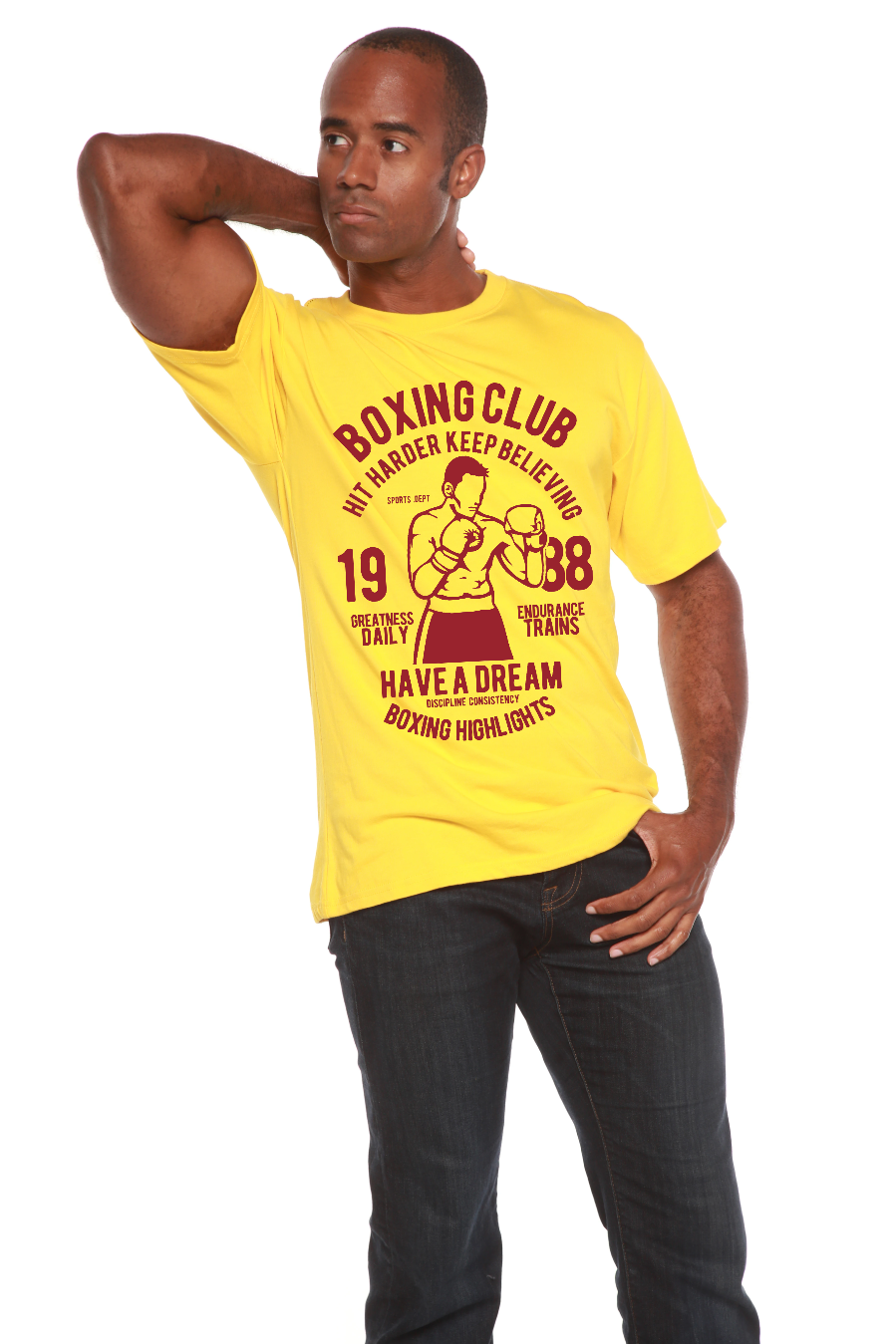 Spun Bamboo Boxing Club Men's Bamboo Viscose/Organic Cotton Short Sleeve Graphic T-Shirt — in-use photo
