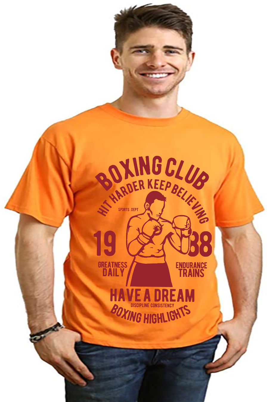 Spun Bamboo Boxing Club Men's Bamboo Viscose/Organic Cotton Short Sleeve Graphic T-Shirt — comparison shot