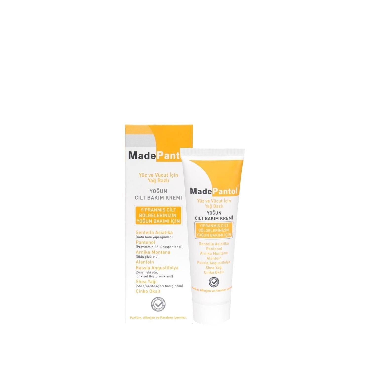MadePantol Moisturizing Cream for Dry Skin - Natural Ingredients, Sensitive Skin Friendly, 1.69 fl oz