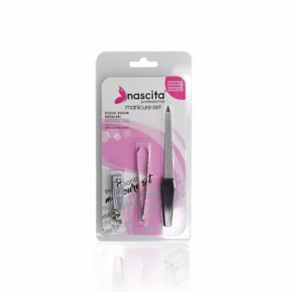 Nascita 3-Piece Nail Care Set - Manicure Essentials with Nail Clippers, Nail File, and Tweezers