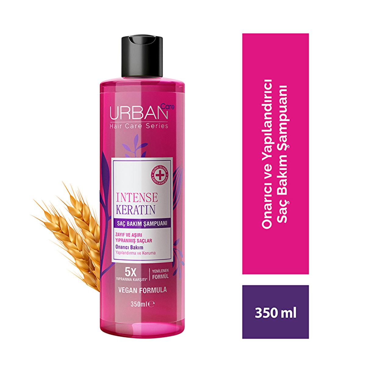 Urban Care Intense Keratin Shampoo: Repair Damaged Hair, Boost Shine & Strength | Vegan Formula for Dry Hair