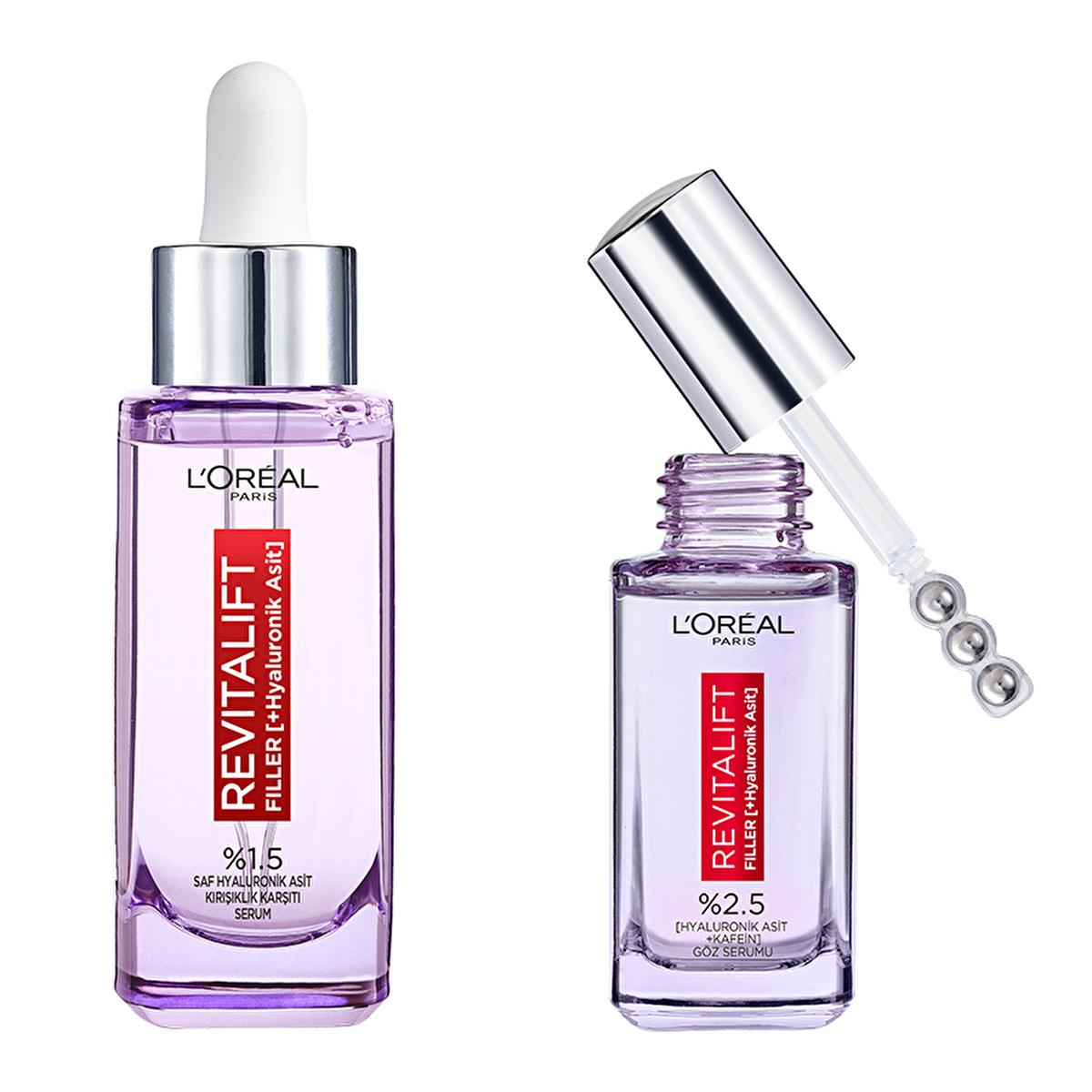 L'Oreal Revitalift: Hyaluronic Acid Anti-Aging Serum Set - Reduce Wrinkles, Dark Circles & Deeply Hydrate for Youthful Skin