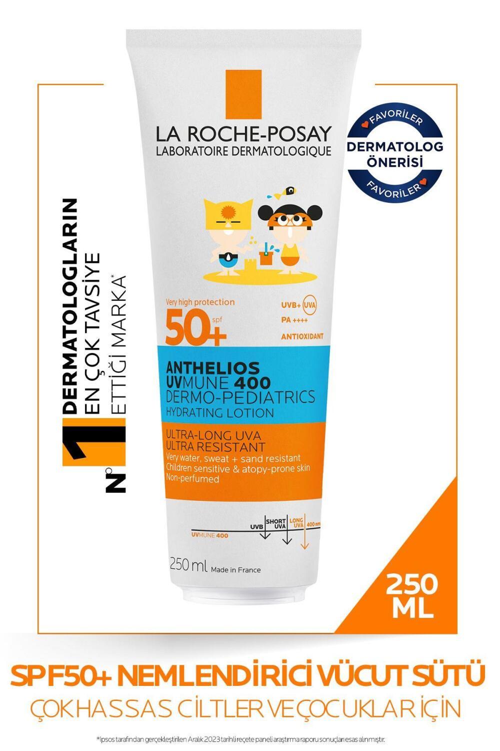 La Roche Posay Anthelios Dermo Pediatrics Hydrating Milk SPF50+ - Fragrance-Free Sunscreen for Kids with Thermal Water