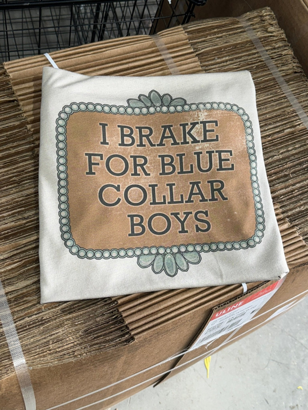 Wild Junkie Brake For Blue Collar Boys Graphic Tee — detail close-up