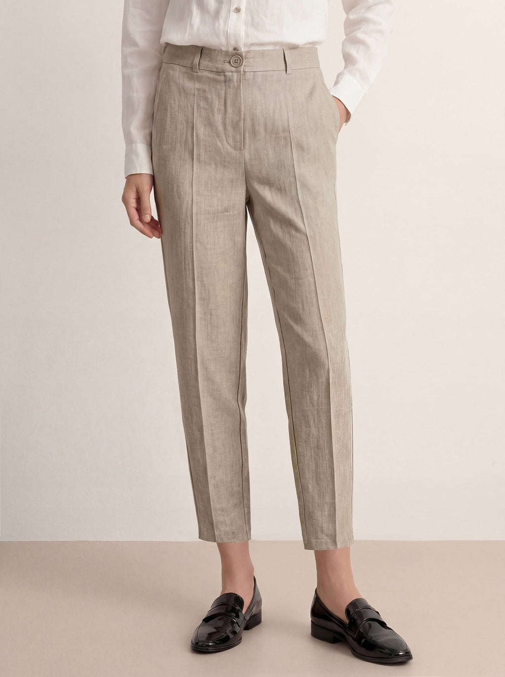 LINTICO Linen Tailored Straight Cropped Pants LOGAN — detail shot 9
