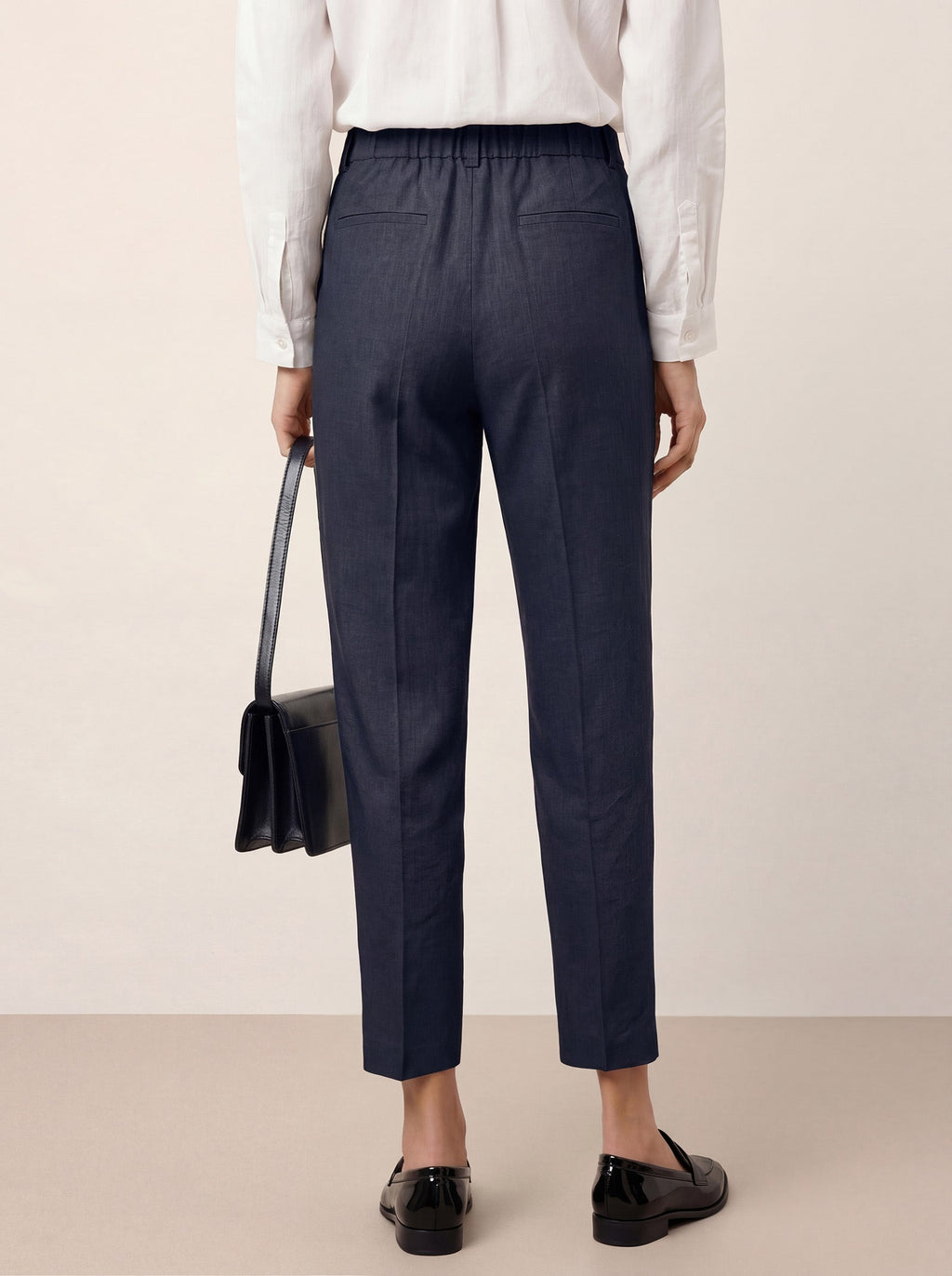 LINTICO Linen Tailored Straight Cropped Pants LOGAN — side view