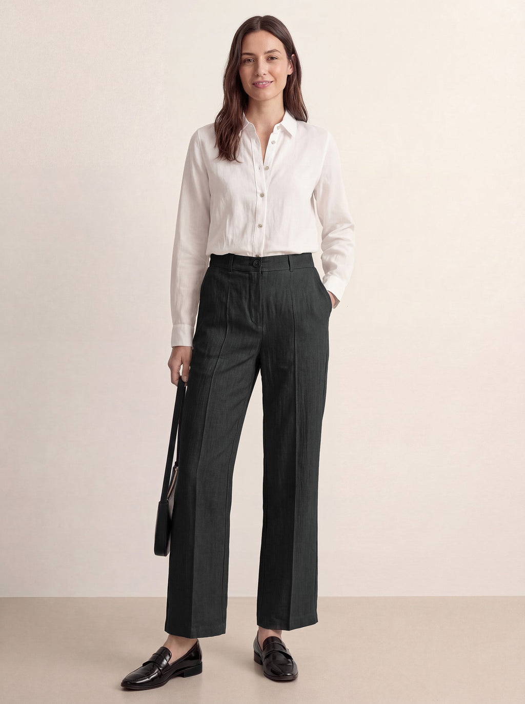 LINTICO Linen Tailored Wide Leg Full Length Pants LEIGHTON — detail shot 8