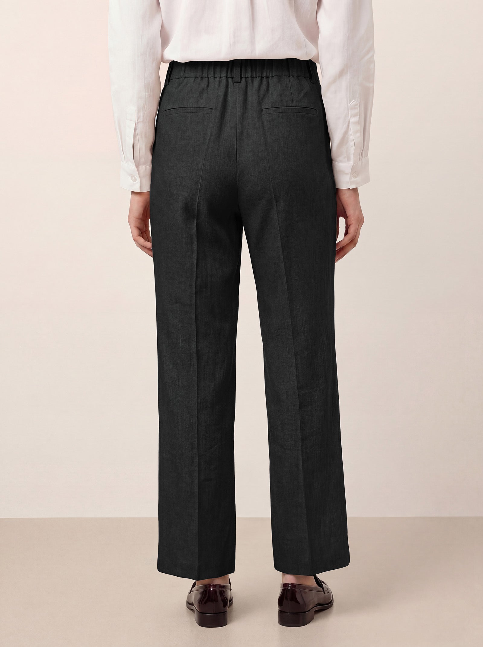 LINTICO Linen Tailored Wide Leg Full Length Pants LEIGHTON — detail shot 7