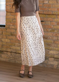 Inherit Co. Braylyn Brown Floral Midi Skirt — main product shot