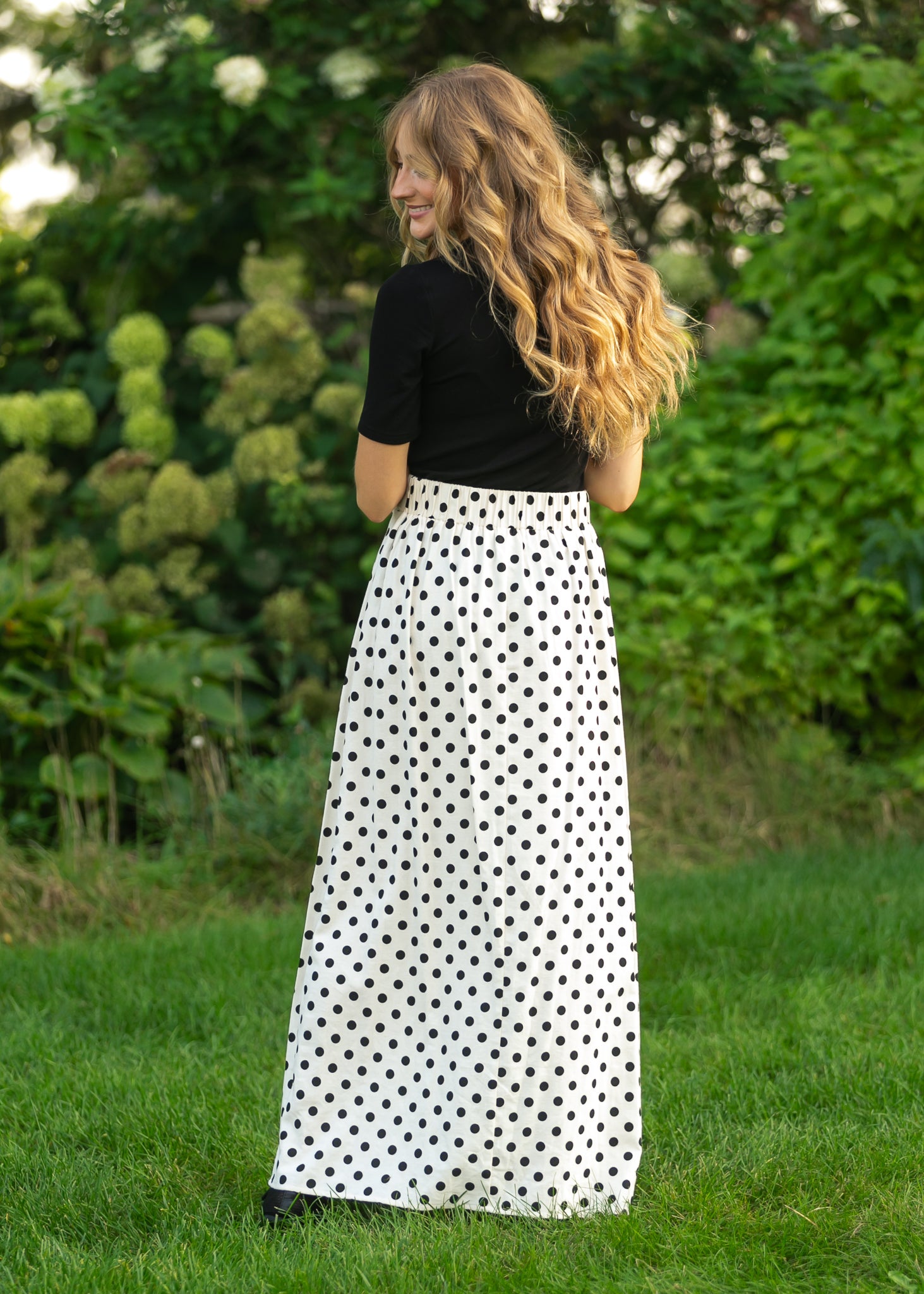 Inherit Co. Braylyn Polka Dot Maxi Skirt — alternative angle