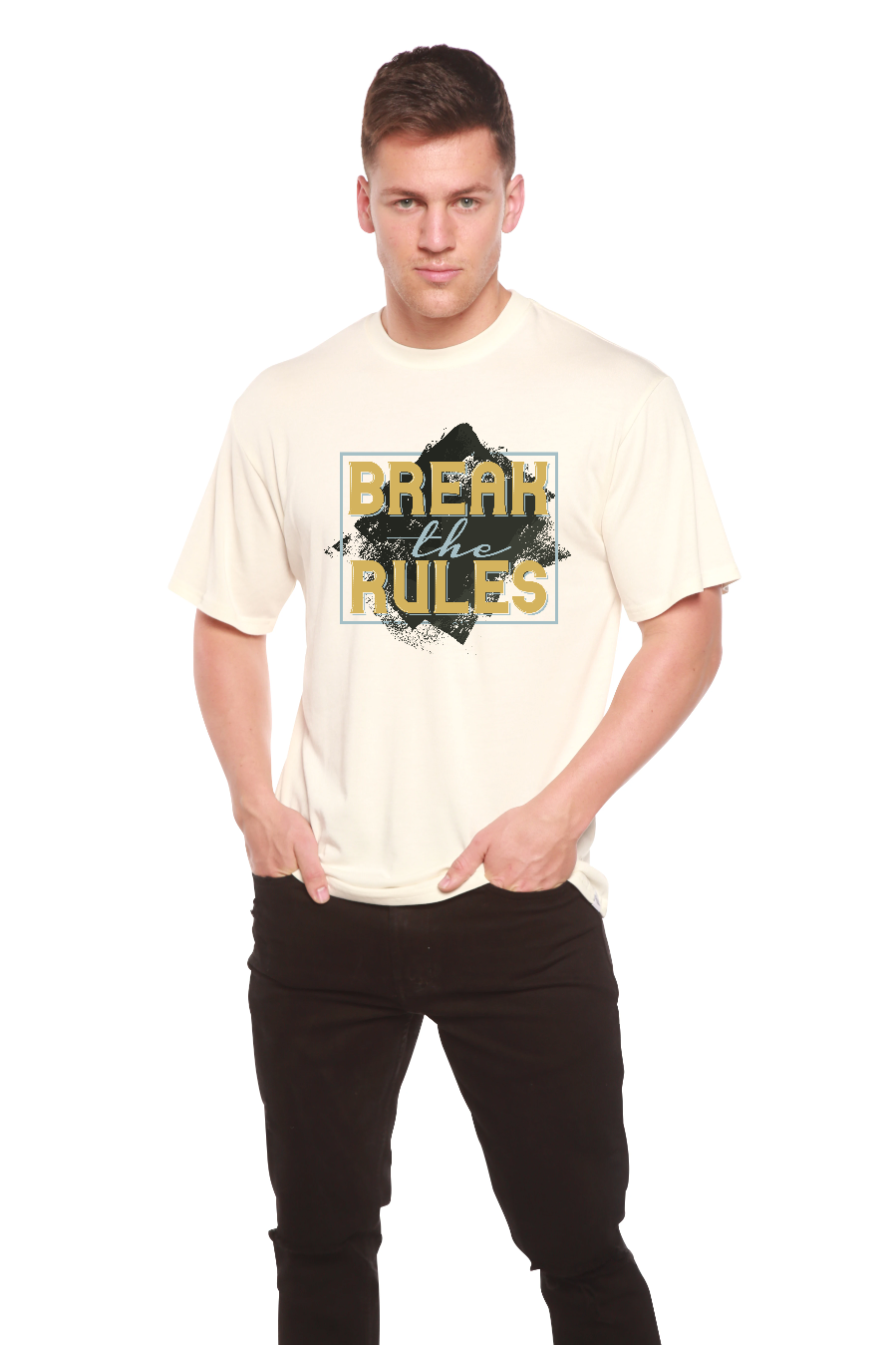 Spun Bamboo Break the Rules Men's Bamboo Viscose/Organic Cotton Short Sleeve Graphic T-Shirt — main product shot