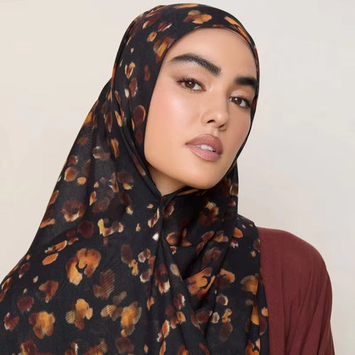 ‌Breathable Versatile Stylish Headscarf Floral-Print Hijab (MH177)