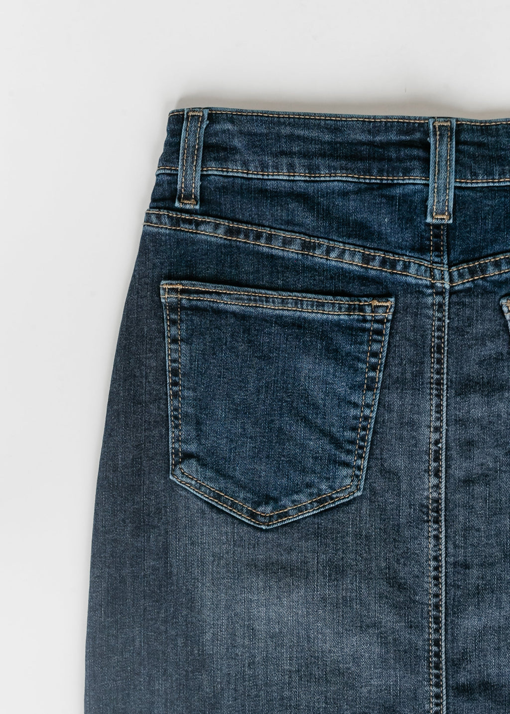 Inherit Co. Bria Dark Wash Denim Maxi Skirt — packaging