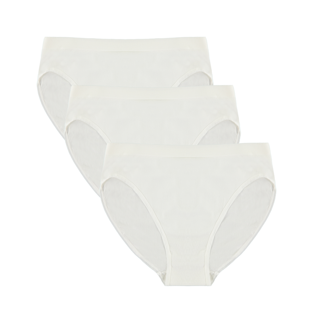 Spun Bamboo Women's Bamboo/Cotton High Leg Brief Style Underwear Natural Color - 3-pack — main product shot