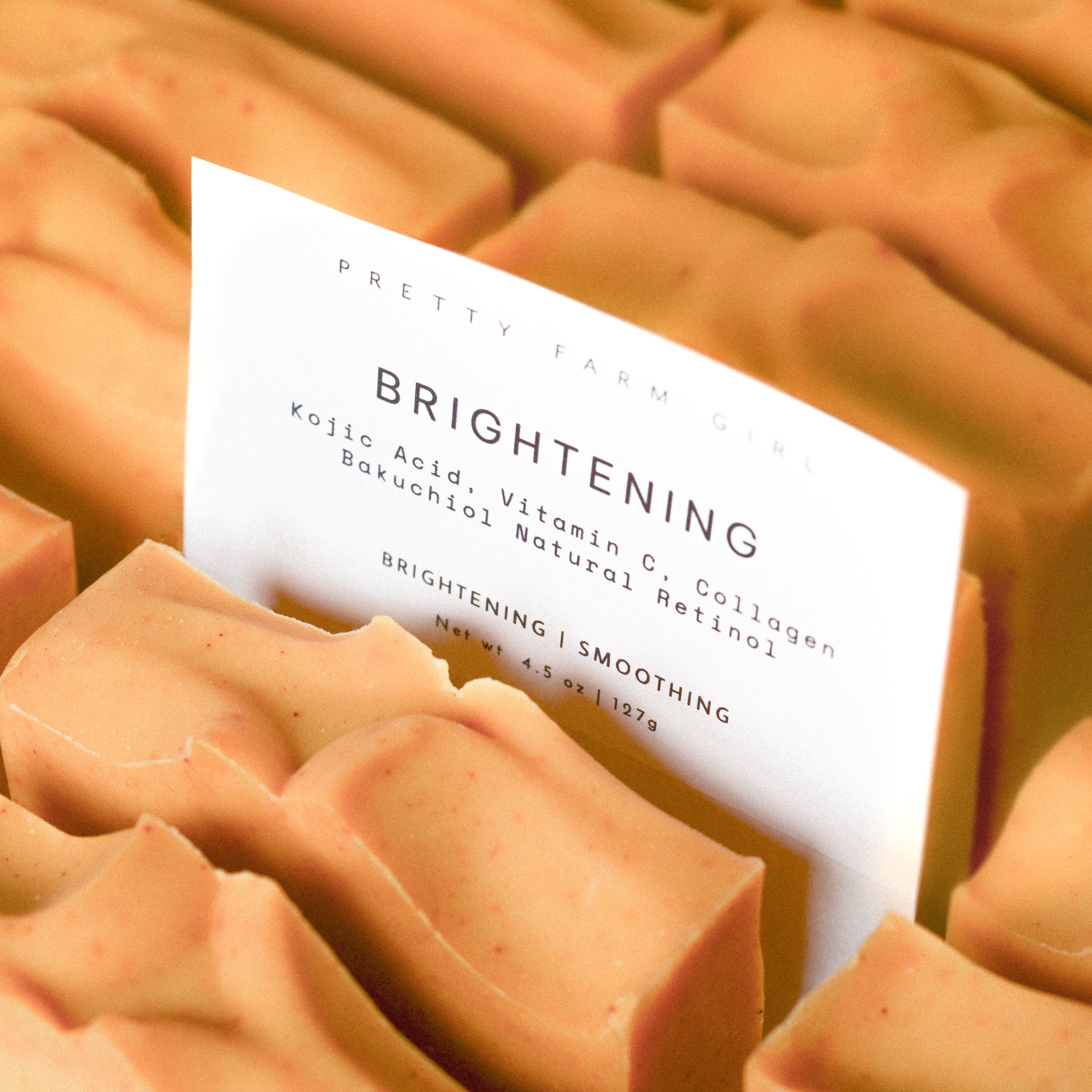 Pretty farm girl Brightening Vitamin C and Bakuchiol Soap Bar — detail close-up