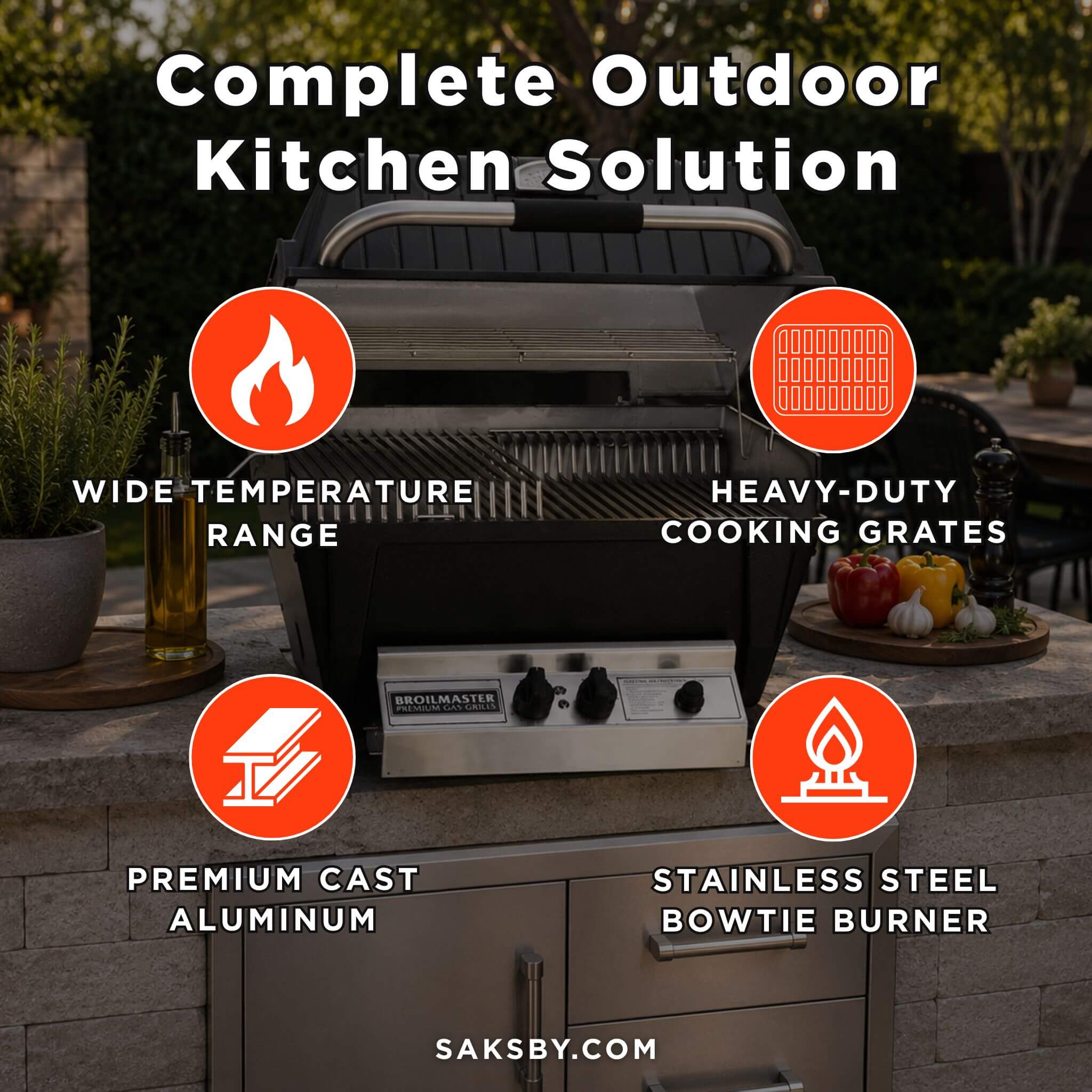 Broilmaster P4X Super Premium Cast Aluminum Gas Grill With Flare Busters (SAK84186) – SAKSBY WHOLESALE, view 5