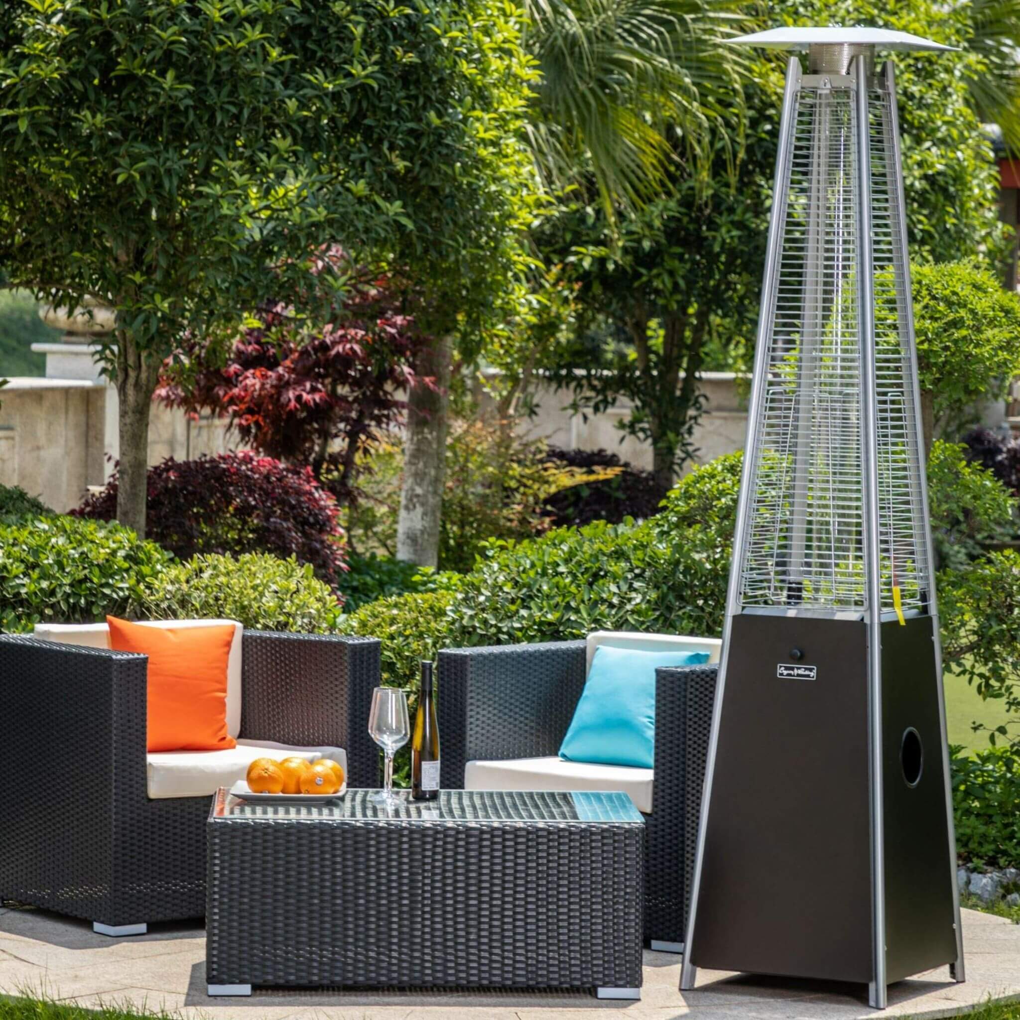 Legacy Heating Commercial Bronze Quartz Glass Tube Patio Outdoor Propane Heater For Backyards, Decks And Restaurants (SAK8921