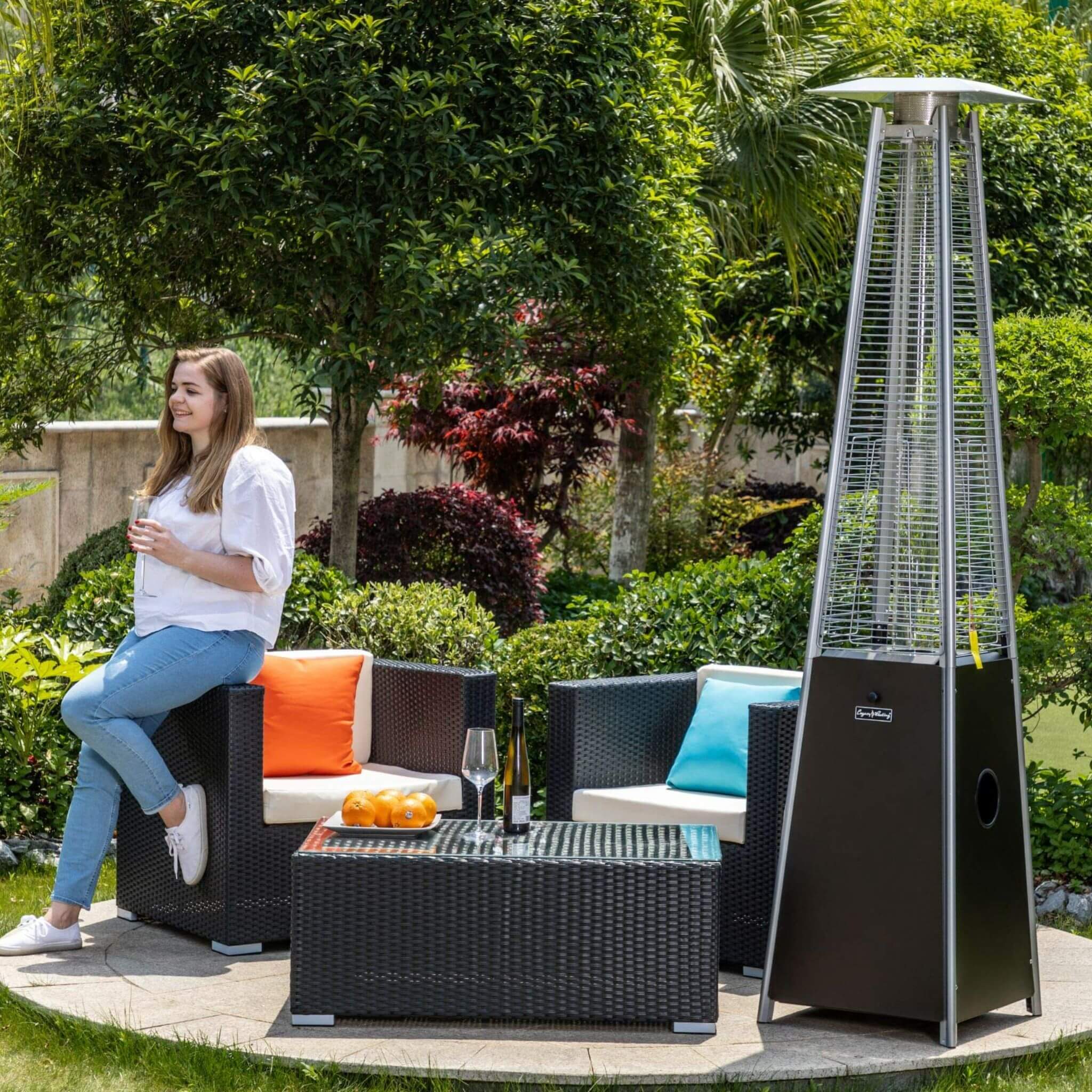 Legacy Heating Commercial Bronze Quartz Glass Tube Patio Outdoor Propane Heater For Backyards, Decks And Restaurants (SAK8921