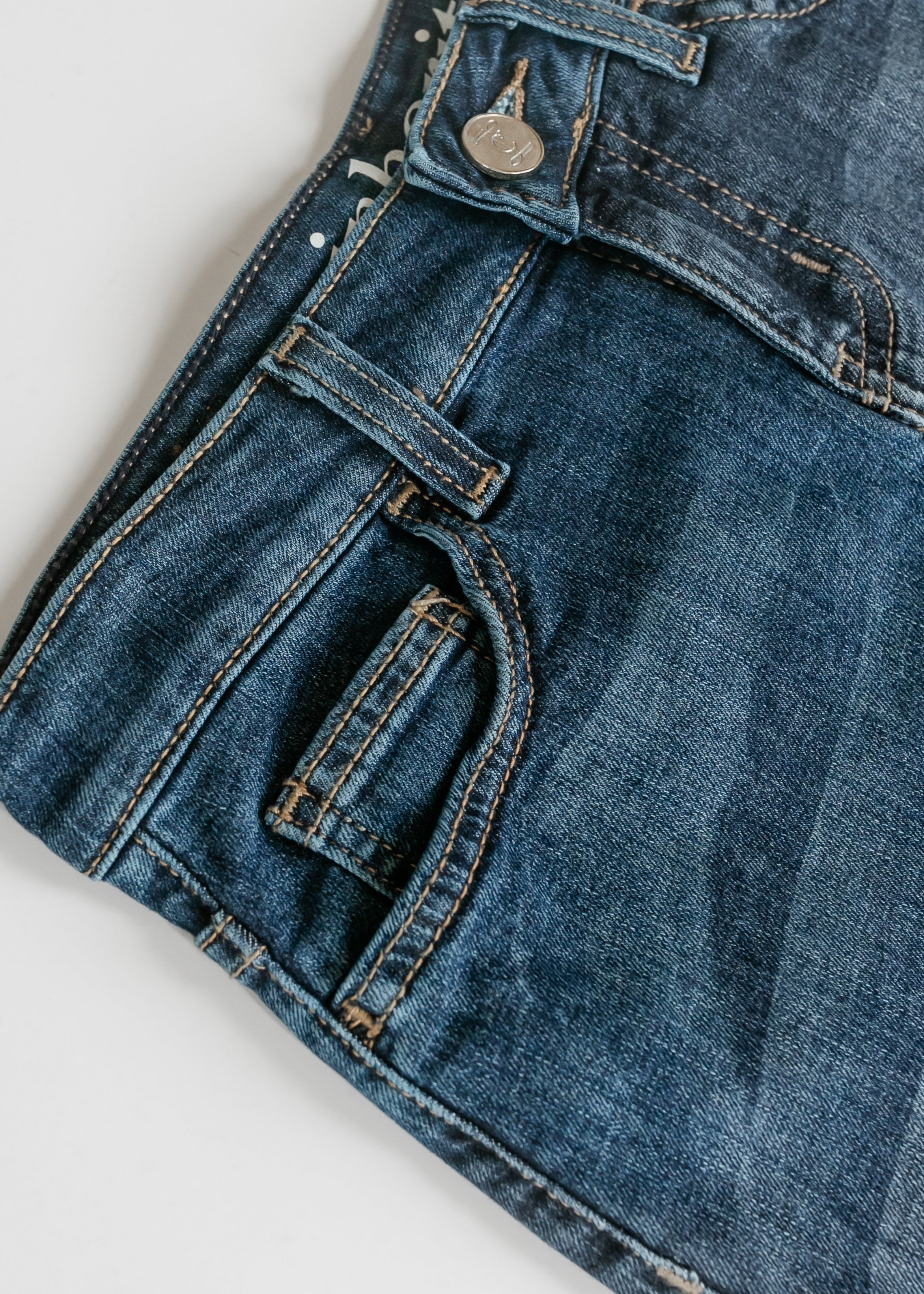 Inherit Co. Bryn Dark Wash Denim Midi Skirt — alternative angle