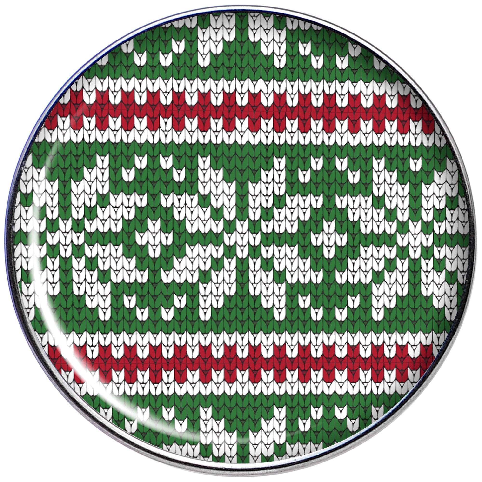BodyCandy 16G 1/4 Green Red Christmas Sweater Tragus Cartilage Earring — detail and construction