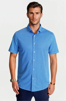 Bastille Check Short Sleeve Tech Shirt