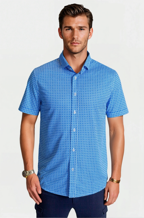 Buki Bastille Check Short Sleeve Tech Shirt — main product shot