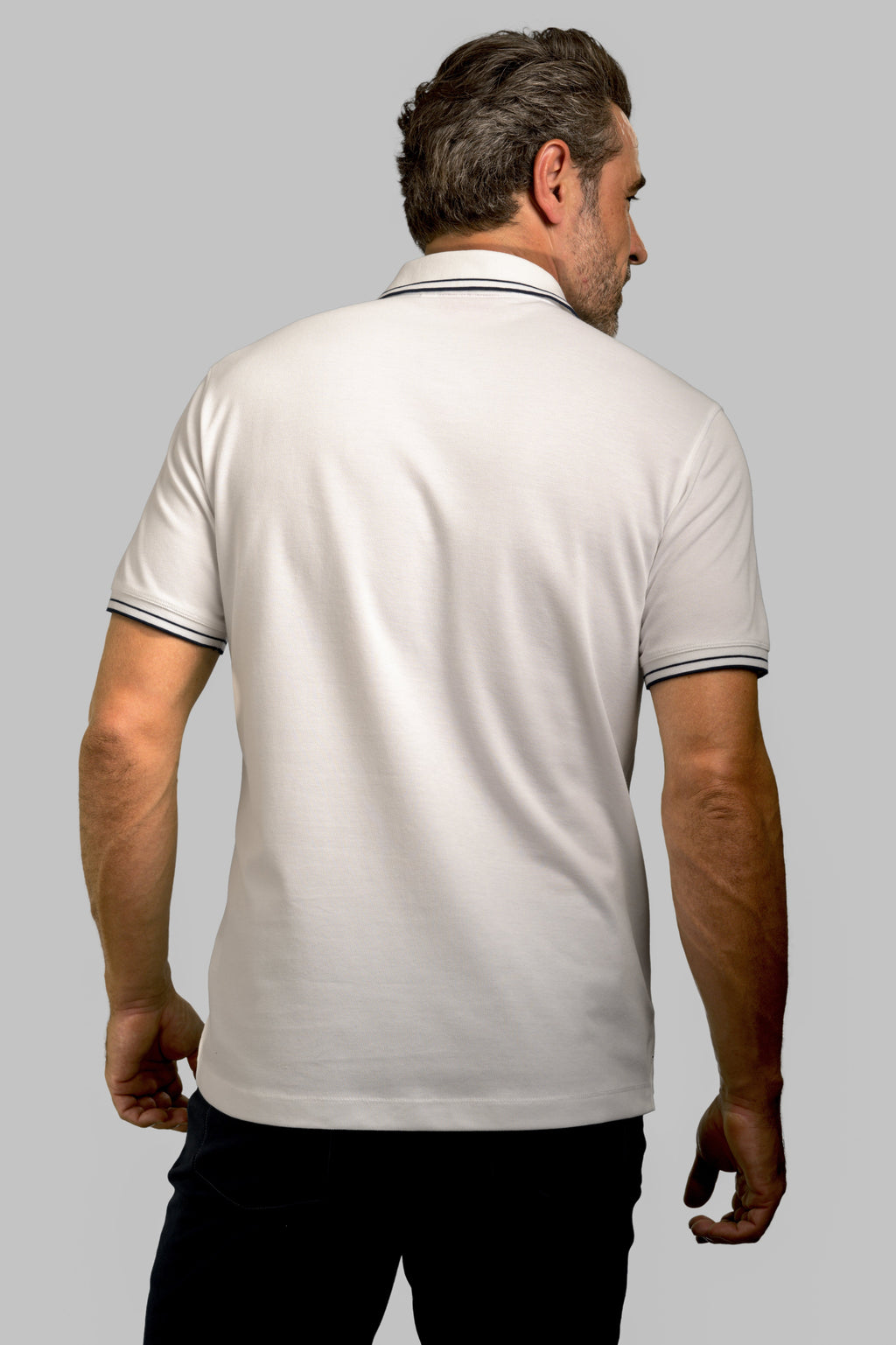 Buki Happy Polo Shirt - White — detail close-up