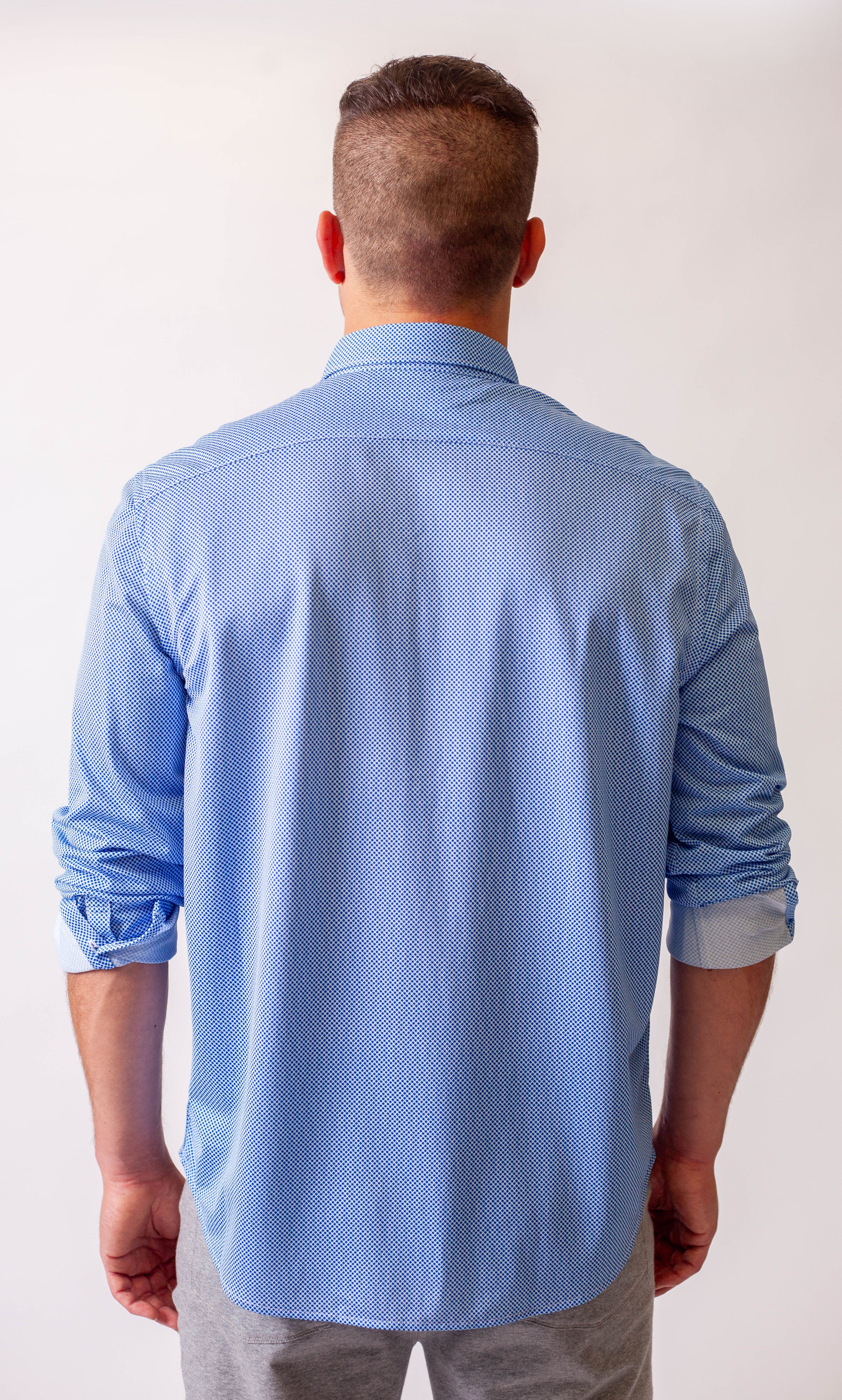 Buki Studio Dot Dress Shirt 2-Pack - Teal/Blue — in-use photo