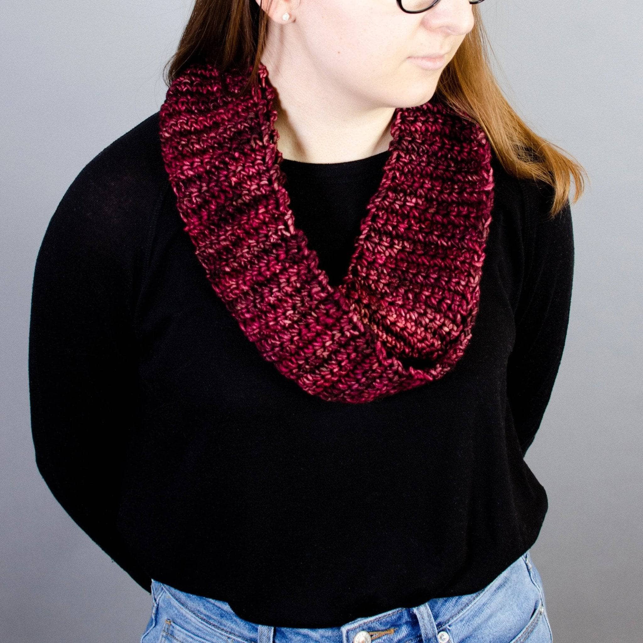 Darn Good Yarn Darn Good Yarn Burst My Bobble Infinity Scarf Crochet Kit — kits category context