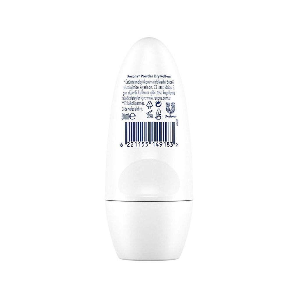 Rexona Women's Powder Dry Deodorant Roll-On - 72 Hour Protection, Long-Lasting Freshness