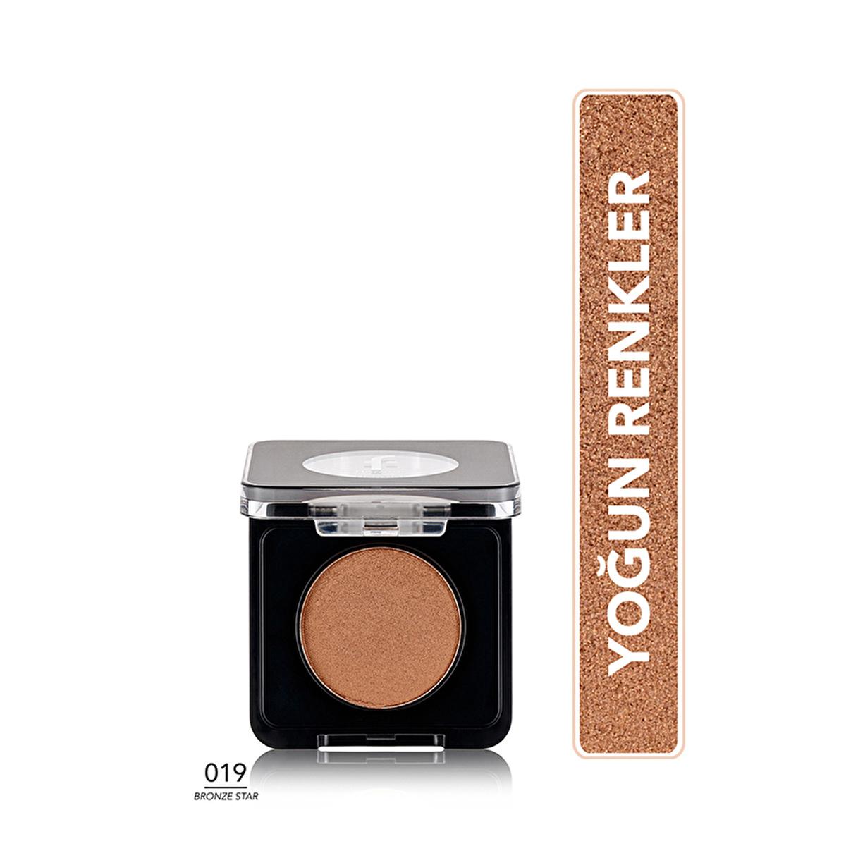 Flormar Compact Eyeshadow - 019 Bronze Star, High Pigment, Long-Lasting, Shimmer Finish