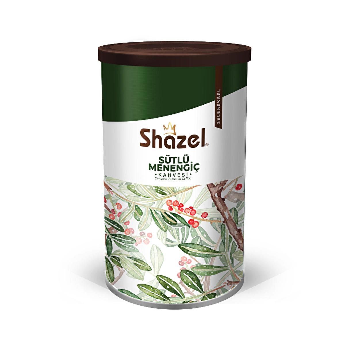 Shazel SŸtlŸ Menengi� Kahvesi: Authentic Turkish Pistachio Coffee with Milk - Instant Creamy Indulgence in a Cylinder Box