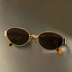 Vintage Oval Sunglasses – Light Luxury Gold & Silver Frame