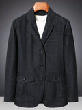 Men's Plus Size Classic Fit Textured Denim Blazer