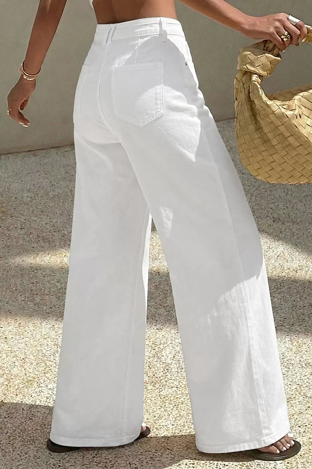 Solid Color Loose Casual Jeans