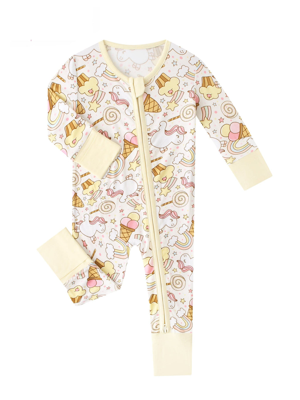 Charlies Project Kids Posh TOT Sweet Treats Bamboo Baby Convertible Zippy Romper — color detail