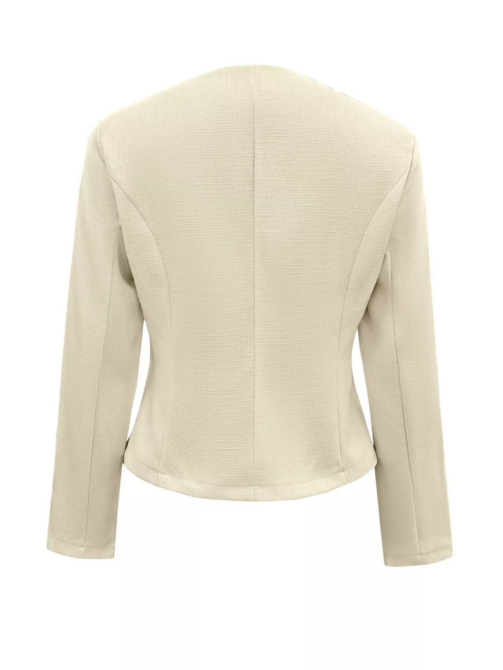 Square Neck Button-Down Fitted Blazer