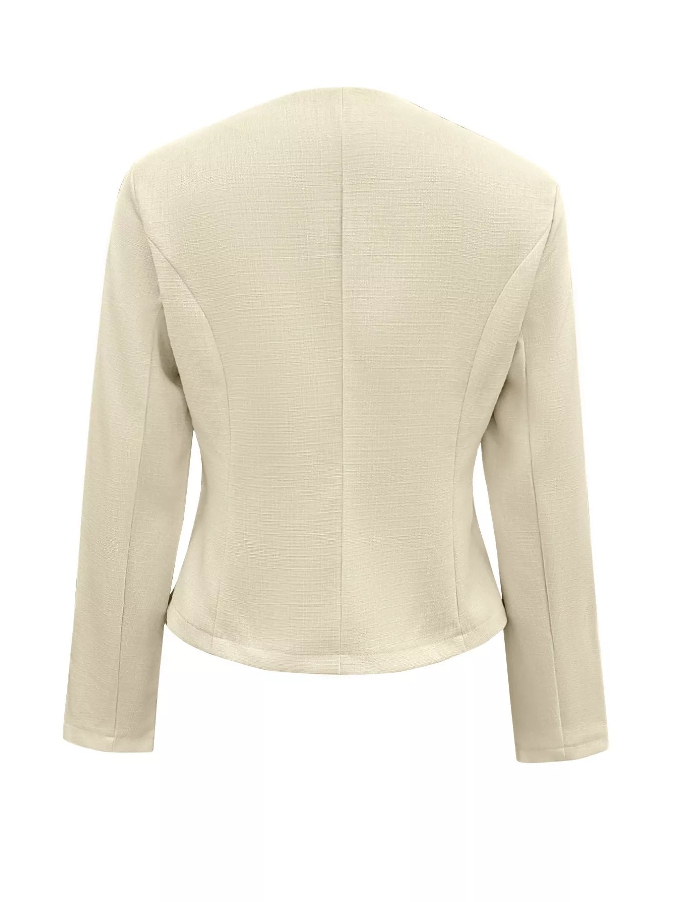 Square Neck Button-Down Fitted Blazer