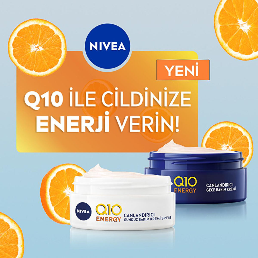 Nivea Q10 Energy Night Cream with Vitamin C - Anti-Aging, Moisturizing Night Care for All Skin Types