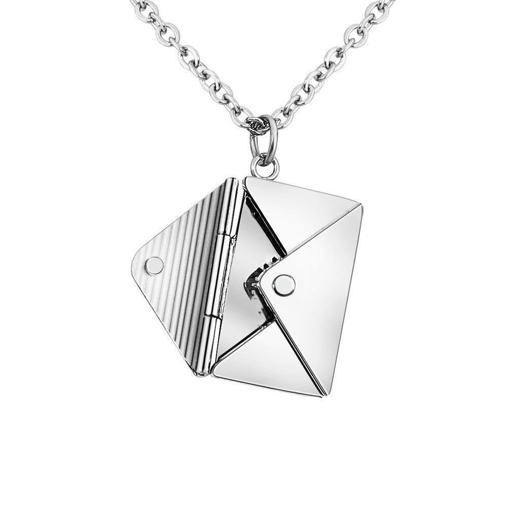 SORI STYLE Envelope Locket Necklace - Personalized Love Letter Jewelry — flat-lay composition